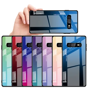 Kaljeno Steklo Gradient Barve Primeru Telefon Za Samsung Galaxy S10 Lite Plus S8 S9 Note8 9 10 Pro Samsung A50 Primeru Coque Fundas