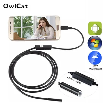 OwlCat 5 mm Objektiv 2M 720P Android PC Mini USB-Endoskop Fotoaparat Prilagodljiv Kača USB za pregledovanje Cevi Android Telefon Borescope Fotoaparat