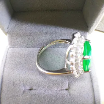 KJJEAXCMY fine nakit naravnih Smaragdno 925 sterling silver novo nastavljiv gemstone ženske obroč podporo test lep razkošje