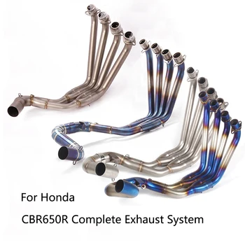 Celoten Izpušni Sistem za Honda CBR650R motorno kolo, Glava Povezavo Cevi Zdrsne Na 51mm Izpušne Cevi iz Nerjavečega Jekla Titanove Zlitine