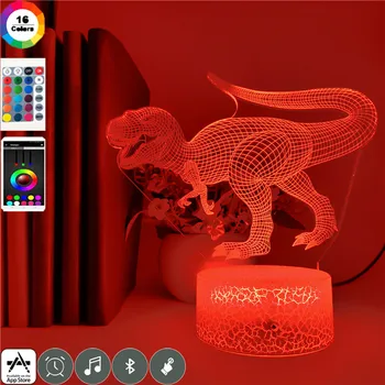 App Nadzor Živali, Jurassic Park, Dinozaver Noč Svetlobe RGB Otrok Doma Spalnica Dekorativni namizne Svetilke Otroci Temo Stranki Zaslon