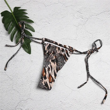 Seksi Ženske Bikini Komplet Ženske Kopalke Leopard Povoj Push-Up Oblazinjeni Kopalke, kopalke Tangice