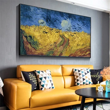 Van Gogh Wheatfield Z Vrane Svetovno Znane Slikarske Reprodukcije Na Wall Art Platno Fotografij Krajine Sliko Cuadros Dekor