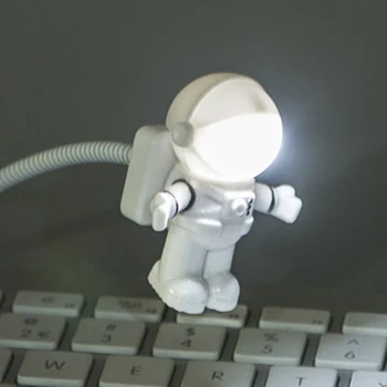 Nov Slog Kul Nove Astronavt Astronavt USB LED Nastavljiva Noč Luč Za Računalnik PC Svetilke Namizna Luč Čisto Bela