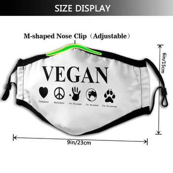 Veganska Usta Masko Go Vegan Obrazno Masko Kul Moda z 2 Filtri za Odrasle