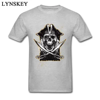 Death Knight T-shirt Moški Piratska Lobanja Tshirt Karibi Mečevalec T Shirt Punk Težkih Kovin Vrhovi Tees Bombaž Grozo Tshirts