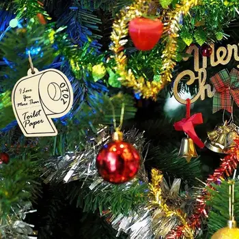 10pcs Lesene Božični Okraski Vesel Božič Okraski za Drevo Božič Obeski Noel 2021 Santa Claus Toaletni Papir Navidad
