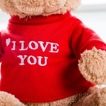 Sporočilo Nosi Nagačene Živali Plišastih Igrač I Love You medvedek z Odstranljivo T-Shirt Darilo za Otroke, 12