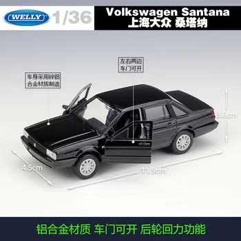 Welly 1:36 Simulacija Kovinski Model Avta Igrača Za VW SANTANA Zlitine Avto Igrača Model z Potegnite nazaj funkcijo Za Otroke Darilo, s Box