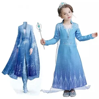 4-10 Let Dekleta Elsa 2 Queen Obleko za Dekle Prikrivanje Ana Princesa Obleke Baby Otroci Halloween Party Obleke Otrok Carnaval Obleko