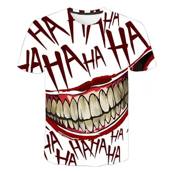 T-shirt samomor moštva ženske moški ženske oblačila smešno klovn T-shirt človek 3D T-shirt črna rdeča kratka sleeved oblačila streetwe
