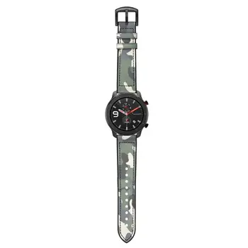 OOTDTY Pravega Usnja Watchband Zapestje Traku za AMAZFIT GTR 42MM/47MM Pametno Gledati
