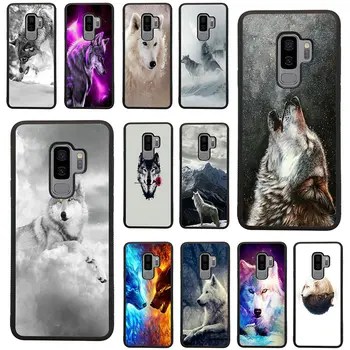 Težko PC TPU Telefon Primerih za Samsung Galaxy A5 A7 A8 J3 J4 J6 J7 J8 2017 2018 S7 S8 S9 S10 Pluss Vrečke Sneg Wolf Živali