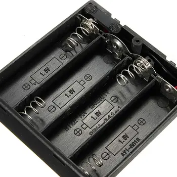 4 X AA Baterije Imetnik Primeru Zaprtih Polje OFF/ON Stikalo Z Žicami Za Rc Deli