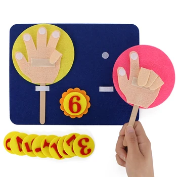 1 Nastavite Otrok Matematike Igrače Prst Štetje 1-10 Učenje Montessori Izobraževalne Igrače Počutil Prst Številke Poučevanja igrače DIY Obrti