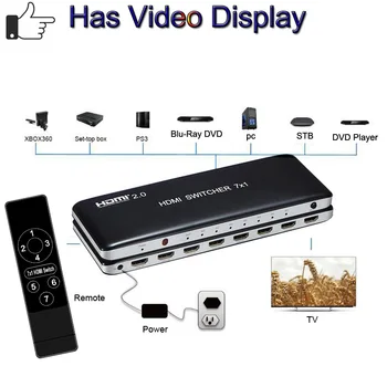 7x1 HDMI Switch 3x1 2.0 HDMI Preklopnik Video Converter 3 / 7 v 1 od 4K 60HZ za PS3 PS4 HDTV Xbox PC, Smart TV mi box3 Projektor