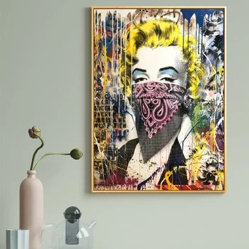 Grafiti Ulica Pop Art Marilyn Monroe s Tančico Platno Slikarstvo Skandinavskih Cuadros Afriške Wall Art Slike za dnevno Sobo