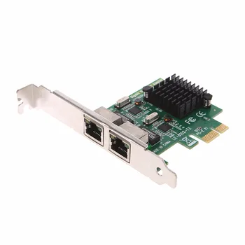 Dual-Port PCI Express PCI-E X1 Gigabit Ethernet mrežne Kartice 10/100/1000Mbps Stopnja LAN vmesnik Visoka Kakovost Au06 19 Dropship
