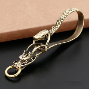 DIY usnje plovila dragon design key ring sponke trdni brass 2pcs/veliko