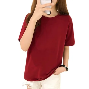Ženske Kratek Rokav T-Shirt Moda za Ženske, O-vrat Vrhovi Trdna Ženska T-shirt majica