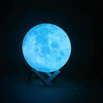 2/16 Barvo Polnjenja Moon Light Night Light Touch Stikalo za Daljinski Nadzor 3D Tiskanje Lučka Spalnica Naslonjač Noč Svetlobe Počitnice Gif