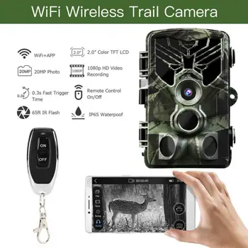 20MP Lovska Kamera Brezžična Wifi APP IP65 Vodotesen Lovska Kamera za Nočno opazovanje divjih živali ir Lovske Kamere