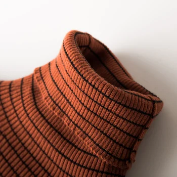 BARESKIY2019 jesen in zimo, ženske pletene turtleneck pulover priložnostne mehko striped majica fashion Slim ženske stretch puloverju