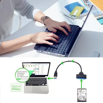 USB 3.0, DA SATA, Sata Adapter Za USB 3.0 Kabel Do 6 Gbps Podporo 2,5 Cm Zunanji HDD SSD Trdi Disk 22 Pin Sata III Kabel
