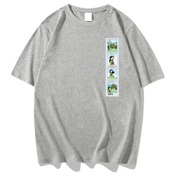 Disney Elegantna Moda Mulan Strip Dialog Pismo Risanka Tiskanja Pari Unisex Ženske T-Shirt O-Vratu Kratek Rokav Tee Vrhovi 10 Barv