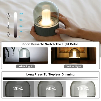 LED Night Light Touch Senzor Zatemniti Timer Lučka USB Polnilne Toplo Svetlobo Bele Svetlobe Spalnica Postelji Svetilko Otroci otroški Baby