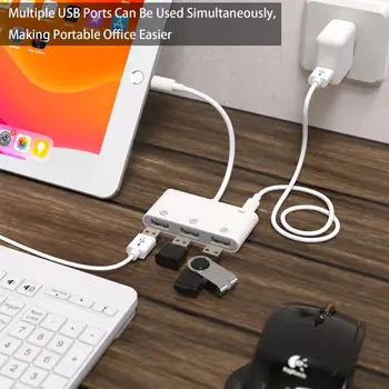 Novo OTG 3 USB Adapter za trdi disk fotoaparat U flash drive miško pretvornik za strele USB kabel za iPhone/ipad 8 X 12 iOS 13 14