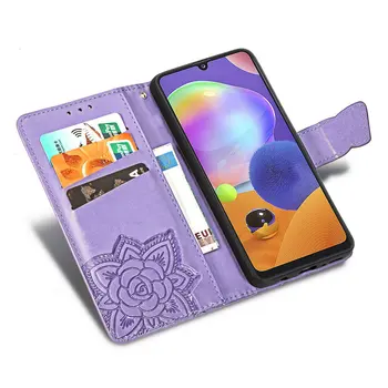 3D Emboss Metulj Usnja Flip Case za Samsung A71 Luksuzni Primeru Samsung Galaxy A71 5G 2020 Telefon Pokrovček za Samsung A 71 Coque