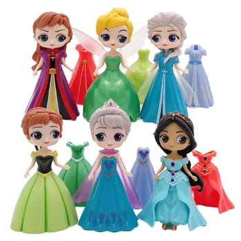11 cm Disney Zamrznjeno 1 2 sneguljčica Princesa Spremeniti Oblačila za Punčke Obleko Figurice Anime figuric Dekleta Igrače Darilo za Rojstni dan