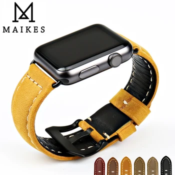 MAIKES Pravega Usnja Watchband Za Apple Watch Trak 42mm 38 mm iWatch & Apple Watch Band 44 40mmSeries 1 / 2 / 3 / 4