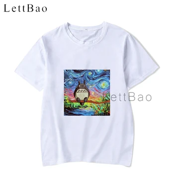 Studio Ghibli Totoro Živahen Proč Majica s kratkimi rokavi Moški/ženske Chihiro Tiskanja Bombaža, Kratek Rokav Meri T-Shirt Hayao Miyazaki Modi Vrhovi