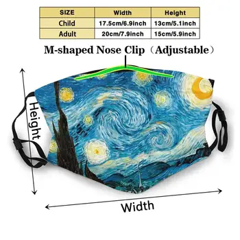 Van Gogh Masko Zvezdnato Noč Večkratno Uporabo Usta Masko Stroj Filter Proti Prahu Obraz, Maske Za Obraz, Maske, Smešne Maske Edinstven