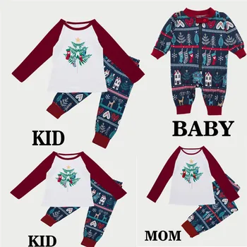 Družinski Božič Pižamo Kompleti Družinski Poglej, Mati, Otroci, Sin Baby Dekle Družino Oblačila Sleepwear More Družino Ujemanja Obleke