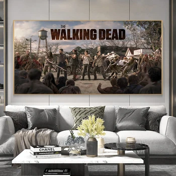 Walking dead Platno Slikarstvo Zombie Survival Horror Dejanje Fotografij in Plakatov Stenskih slikah, za Dnevni Sobi Doma Dekor