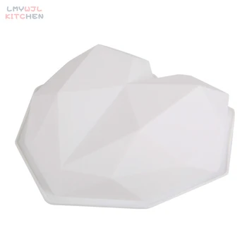 1Pc/3D Diamond Srce Oblikovane Silikonske Torto Plesni DIY Peko Goba Šifon Mousse Sladica Torto Plesni, Hrana Razred