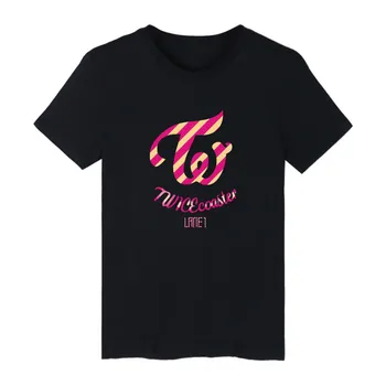 Korejski Moda KPOP DVAKRAT Majica s kratkimi rokavi Ženske Moški DVAKRAT Tretji Mini Album TWICEcoaster LANE1 O-Vratu Bombaža, Kratek Rokav T-Shirt Femme