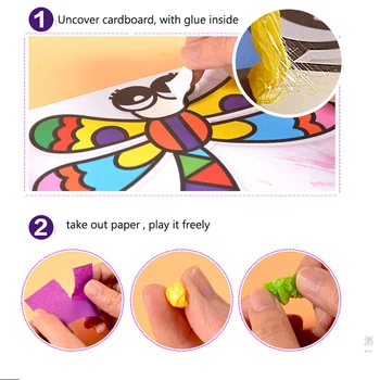 Otrok 3D DIY Ročno Risanje, slikanje In Domišljijo Usposabljanje Igrača Nalepke Pobarvan Papir, Igrače Ustvarjalnost Komplet kot Nalašč Otroci Darilo