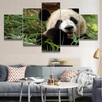 Modularna Slike HD Natisne Platno Slikarstvo Otroci Soba 5 Kosov Ustvarjalni Dom Dekor Panda Živali Wall Art Za Darilo Umetnine Plakat