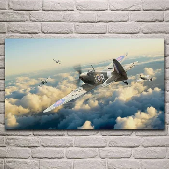 Bitka za Britanijo Spitfire Messerschmitt Bf 109 spopad dnevna soba dekoracijo doma art dekor les, okvir tkanine plakat KJ300