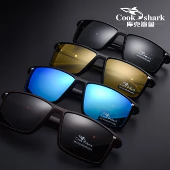 Kuhamo shark sončna očala za moške polarizirana sončna očala vožnje očala novo UV zaščito voznika nočno vizijo očala