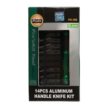 ProsKit PD-398 Aluminija Ročaj Noža Kit +13 Zamenljiva Rezila Compact Box Velik Nož Set