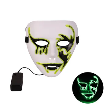 2019 Nov Slog EL Masko Halloween Party Masko Maškarada Neon Maske Maska Luč Sveti V temi Grozljive Maske Žareče Masker