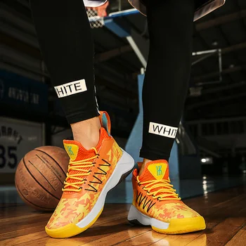 Moda nekaj športne čevlje z visoko-top lahki dihanje očesa, ki so priložnostne čevlji odporni na obrabo, blažilnikom košarka čevlji