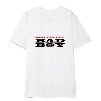 Kpop Rdeče Mah Bad Boy Album Srajce Hip Hop Priložnostne Ohlapne Obleke, Majice, T Shirt Kratek Rokav Vrhovi T-shirt DX576