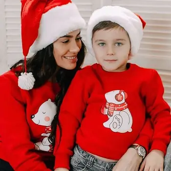 Božič Družinski Ujemanja Obleke, Mati/Oče/Otroci Majica Srčkan Nosi Božič Sweatshirts