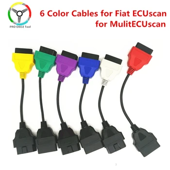 Najnovejši 6 Barve Kabel za Fiat za FiatECUScan MulitECUscan 6pcs Kabel za Fiat ECU Diagnostični Kabli